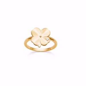 Firkløver ring forgyldt sølv 12mm - Guld & Sølv Design 2063/2/F
