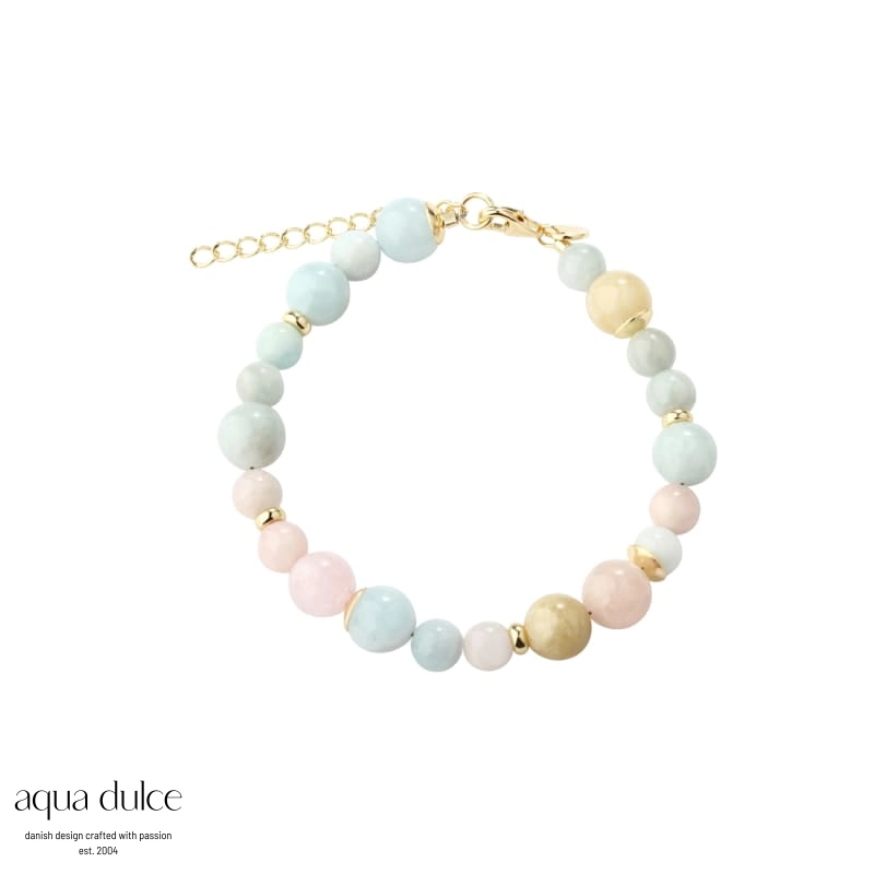 MORGANITE DREAM armbånd forgyldt sølv - Aqua Dulce