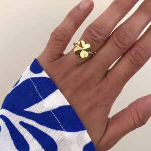 Firkløver ring forgyldt sølv 12mm - Guld & Sølv Design 2063/2/F