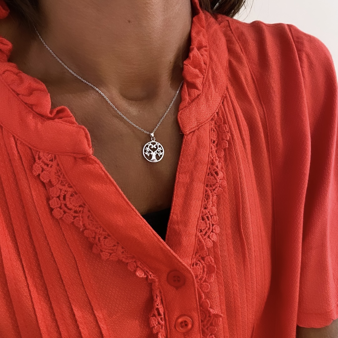 Livets Træ Halskæde i 925 Sterling Sølv – 45 cm | Guld & Sølv Design - Billede 2