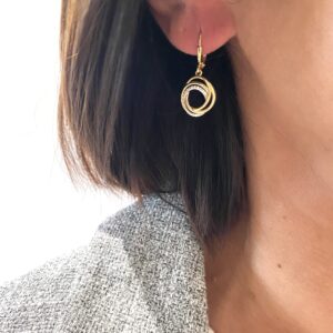 Guld øreringe - 8kt guld med zirkonia sten 5714/08