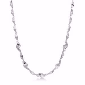Halskæde i sølv med bølgende design - 81039/45