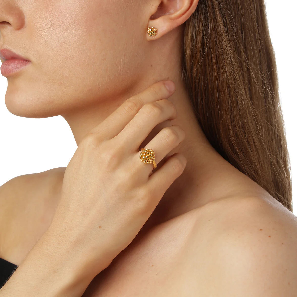 Flora Danica - Dild ring i 22kt guldbelagt sølv DF-Ri-G - Billede 2