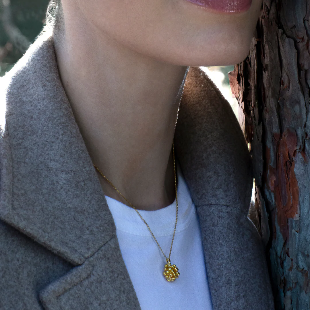 Flora Danica - Dild halskæde forgyldt sølv DF-Ne-G - Billede 2