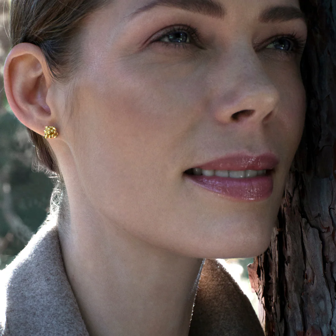 Flora Danica - Dild ørestikkere forgyldt sølv DF-StPc-G - Billede 2