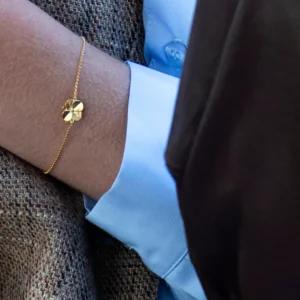 Flora Danica - Firkløver armbånd i forgyldt sølv FLC-Br-G