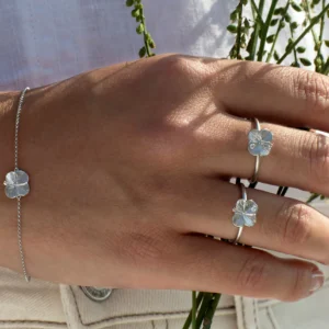 Flora Danica - Firkløver armbånd i sølv  FLC-Br-S