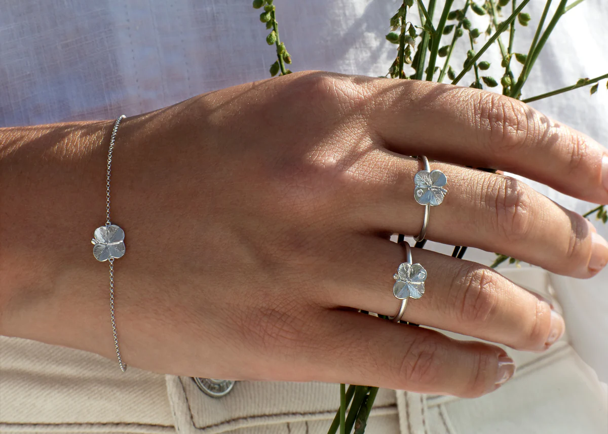 Flora Danica - Firkløver armbånd i sølv FLC-Br-S - Billede 2