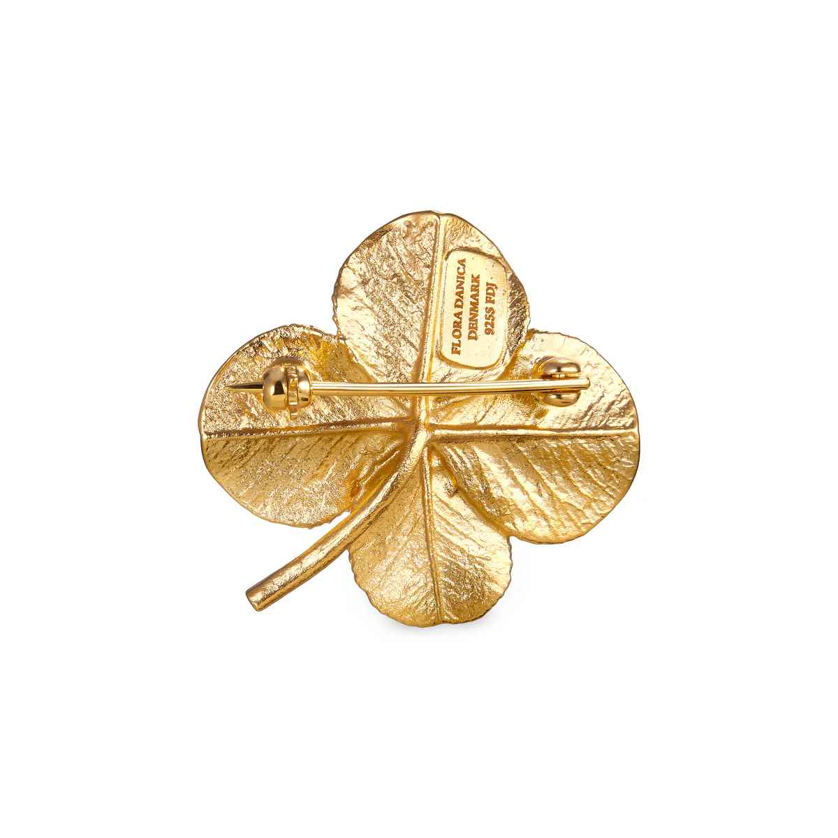 Flora Danica - Firkløver broche forgyldt sølv FLC-Bro-G - Billede 3