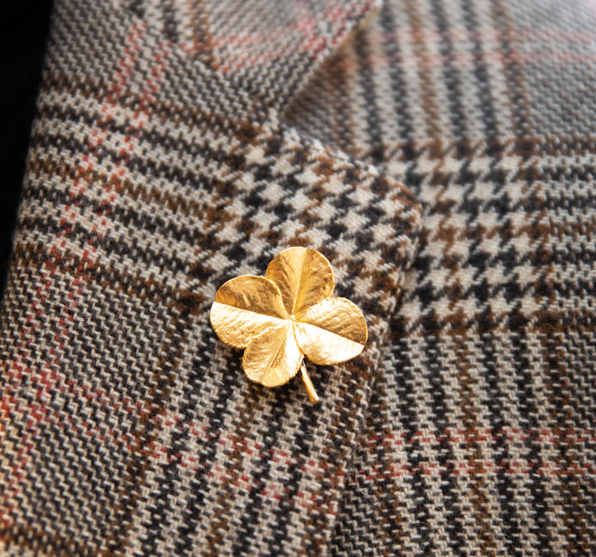 Flora Danica - Firkløver broche forgyldt sølv FLC-Bro-G - Billede 2