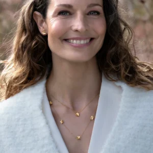 Flora Danica - Firkløver halskæde forgyldt sølv FLC-NeLo-G