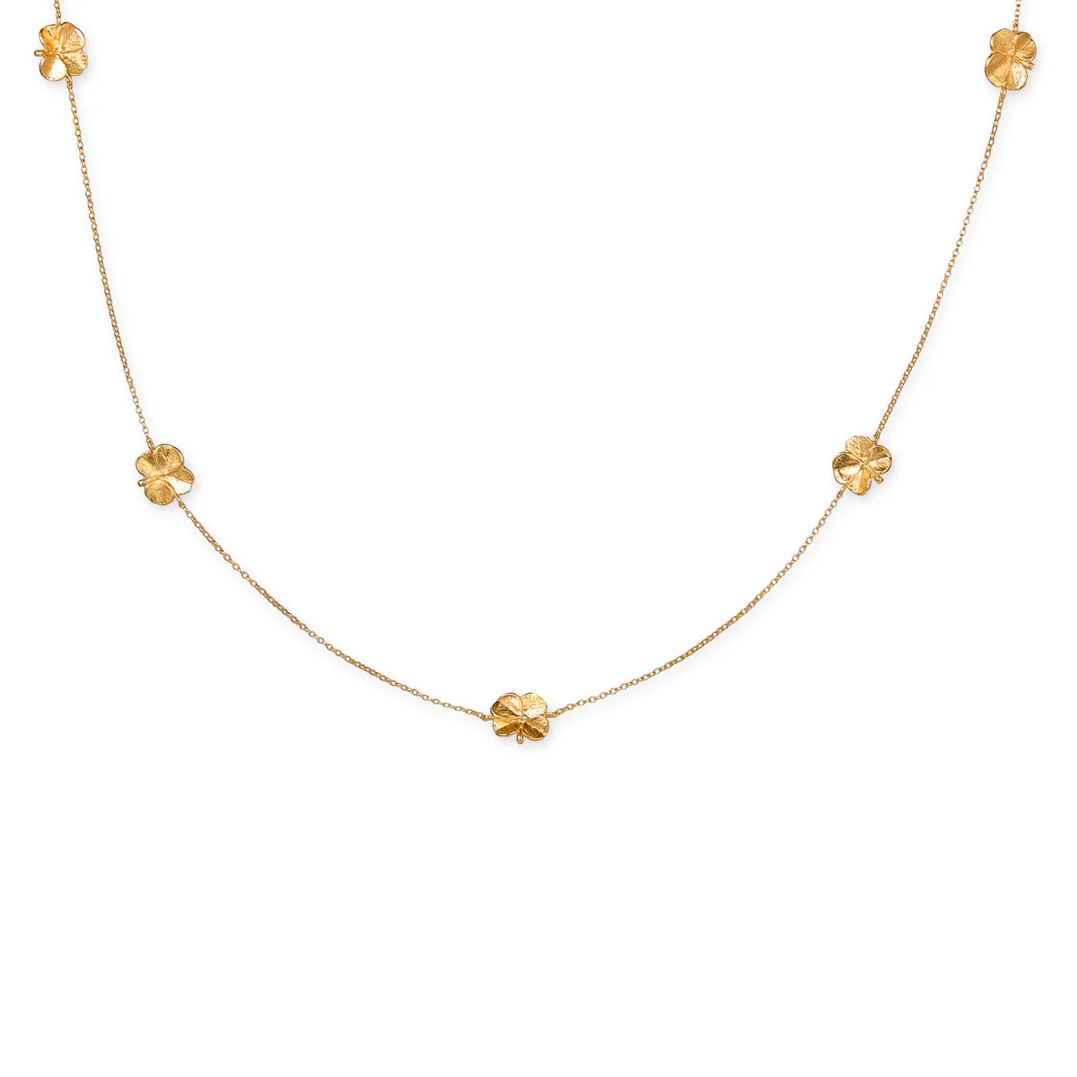Flora Danica - Firkløver halskæde forgyldt sølv FLC-NeLo-G