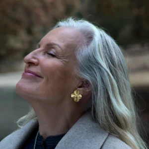 Flora Danica - Firkløver store øreclips forgyldt sølv FLC-EaClips-G