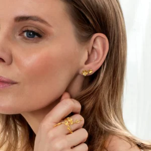 Flora Danica Forglemmigej Medium ørestikker FMN-StPc-Medium-G