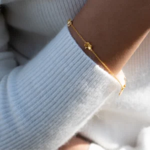 Flora Danica - Forglemmigej armbånd forgyldt sølv FMN-Br-G