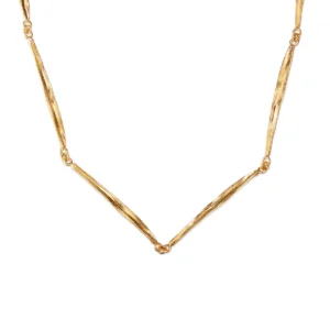 Flora Danica - Græs halskæde i forgyldt sølv GR-Ne-G