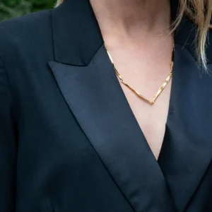 Flora Danica - Græs halskæde i forgyldt sølv GR-Ne-G