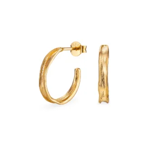 Flora Danica Græs hoop øreringe forgyldt GR-HoPc-G