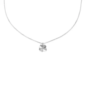 Flora Danica - Halskæde med firkløver vedhæng i sølv  FLC-Ne-S