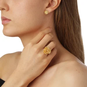 Flora Danica - Persille statement ring forgyldt sølv PAR-StRi-G