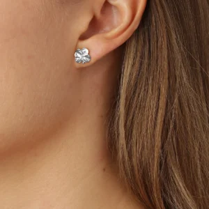 Flora Danica firkløver medium ørestikker i sølv FLC-StPc-S