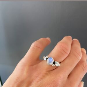 Rabinovich ring BLUE MOON i sølv m. månesten 77116330