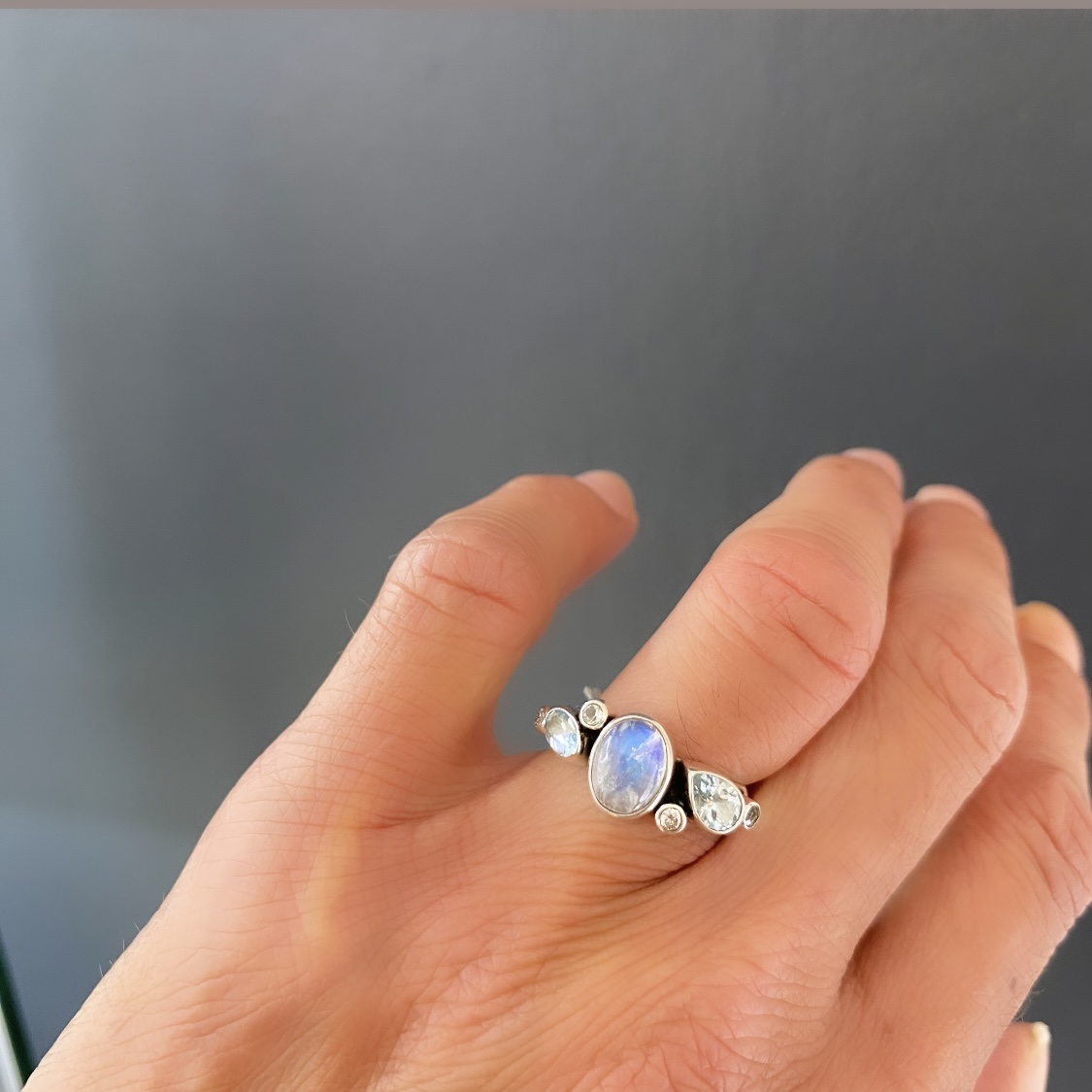 Rabinovich ring BLUE MOON i sølv m. månesten 77116330 - Billede 2