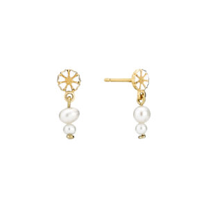 Lund Copenhagen marguerit & perle øreringe 9095074-4-33-M