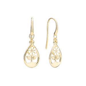 Marguerit ørehængere med dråbe - Lund Copenhagen