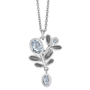 Rabinovich halskæde GLOWING LEAVES i sølv m. blå topas 77616136