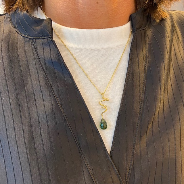 Rabinovich halskæde SOFT LINE med grøn kvarts 76520128 - Billede 2