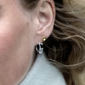 Flora Danica - Forglemmigej hoop øreringe sølv FMN-HoPc-S