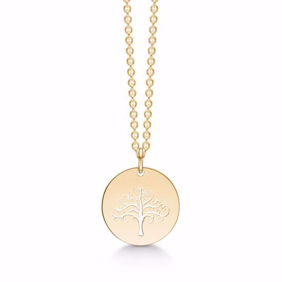 Halskæde med Livets Træ plade vedhæng (fås i 2 farver) - 30066