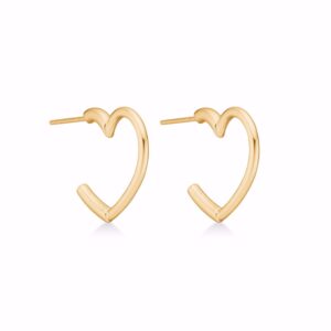 Teresa hjerte øreringe i forgyldt sølv - Seville Jewelry 11607/F