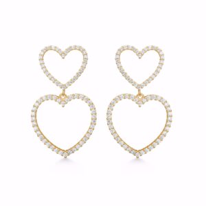 Hjerte øreringe VIOLA forgyldt sølv - Seville Jewelry 11613/F
