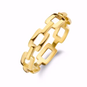 Link ring - Rustfrit Stål PVD Guldbelægning