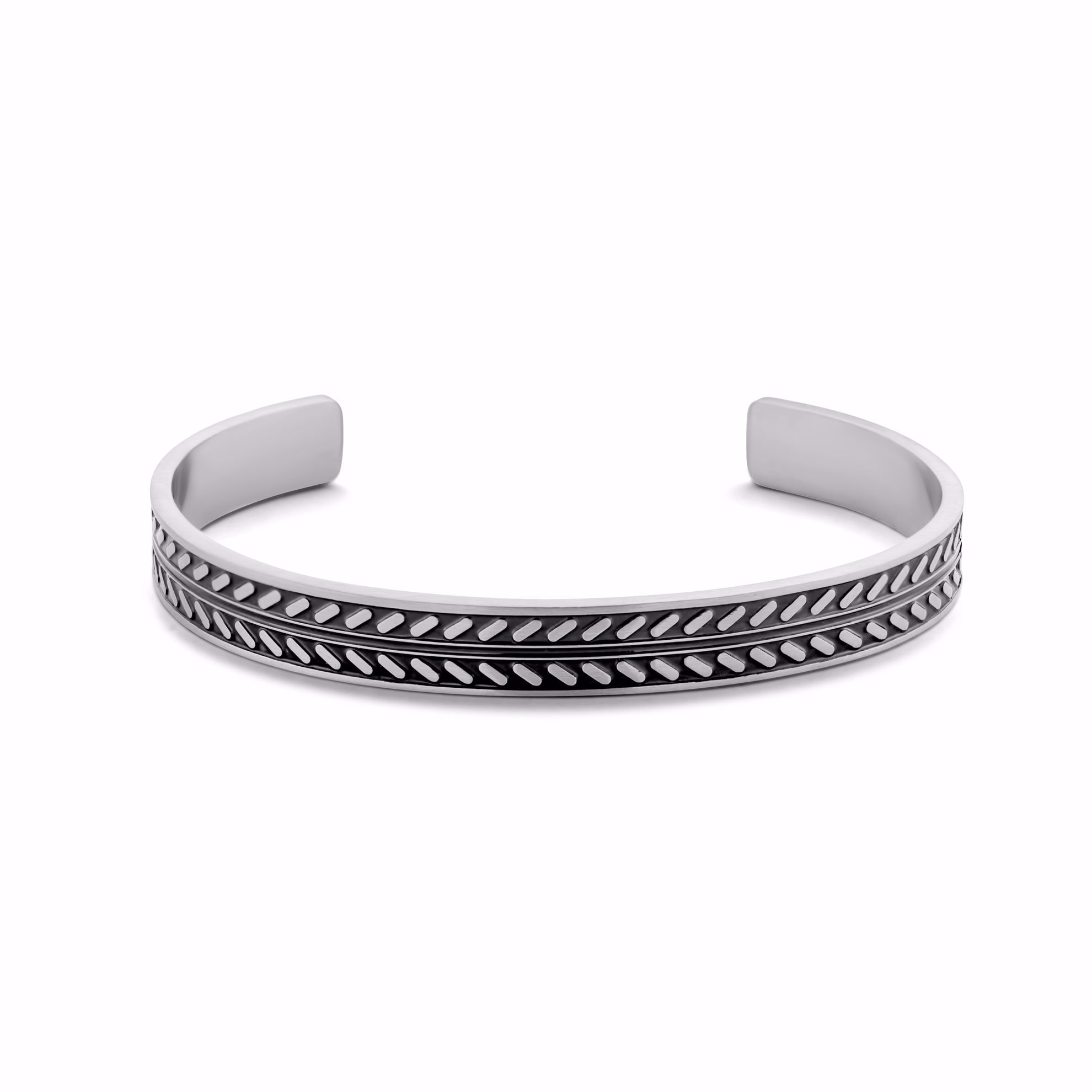 Armring i stål/sort til manden - Frank1967