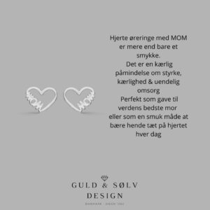Øreringe med hjerte & MOM i sølv - 2066/1