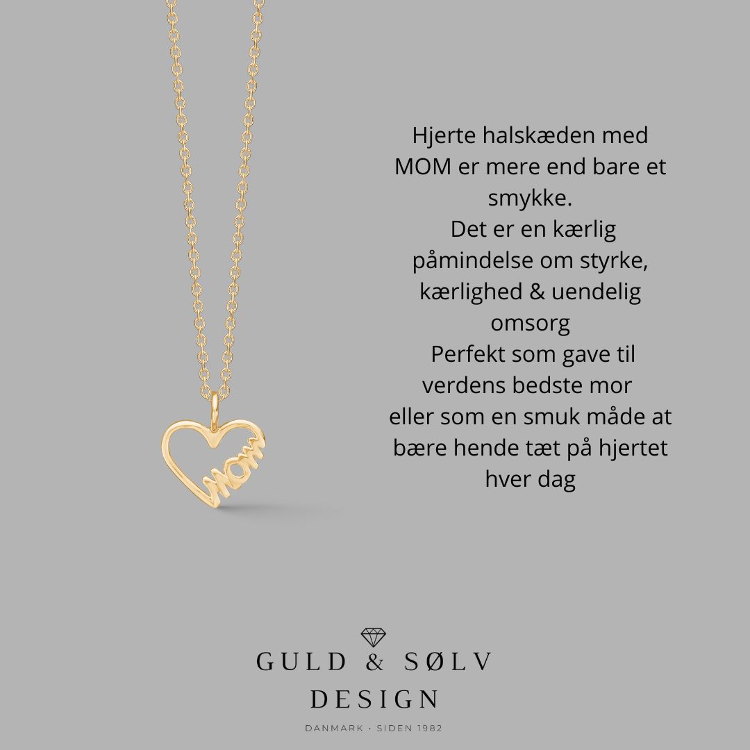 Halskæde med MOM vedhæng forgyldt sølv - 2066/3/F - Billede 2