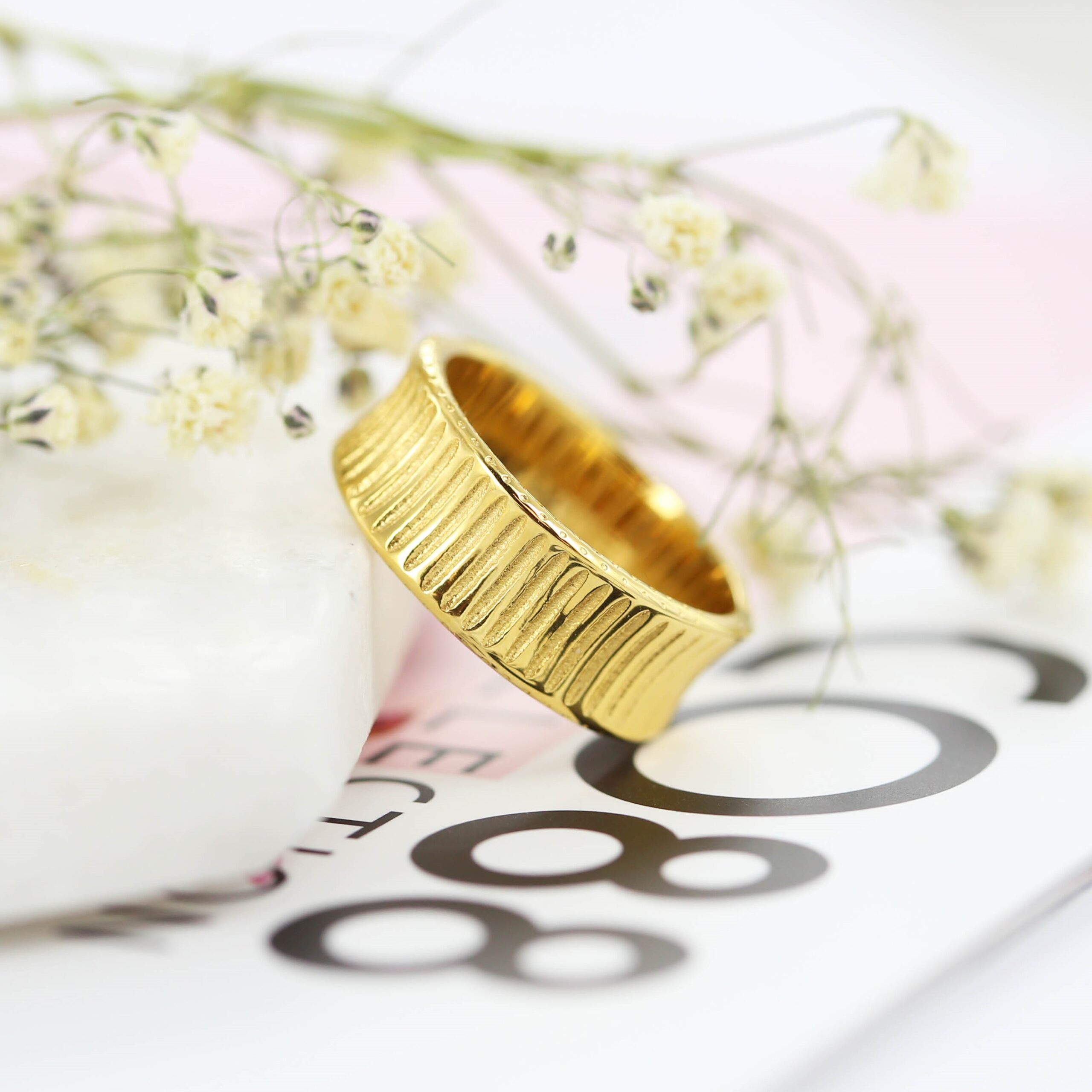 Fine Line Ring - Rustfrit Stål PVD Guldbelægning - Billede 2