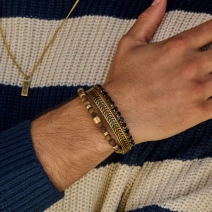 Armring til mænd i guldfarvet stål - Frank1967