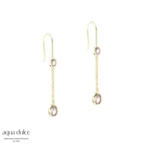 Champella Oval øreringe forgyldt sølv - Aqua Dulce 6486
