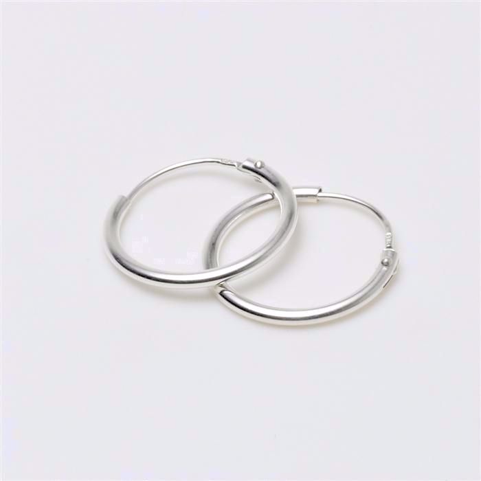 G&S Design sølv creoler/hoops øreringe 15mm 284015