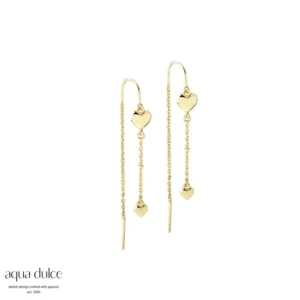 Karla hjerte øreringe forgyldt sølv - Aqua Dulce 6424