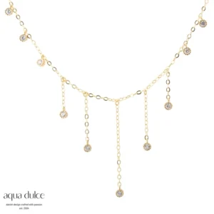 LUMI halskæde forgyldt sølv - Aqua Dulce 6452