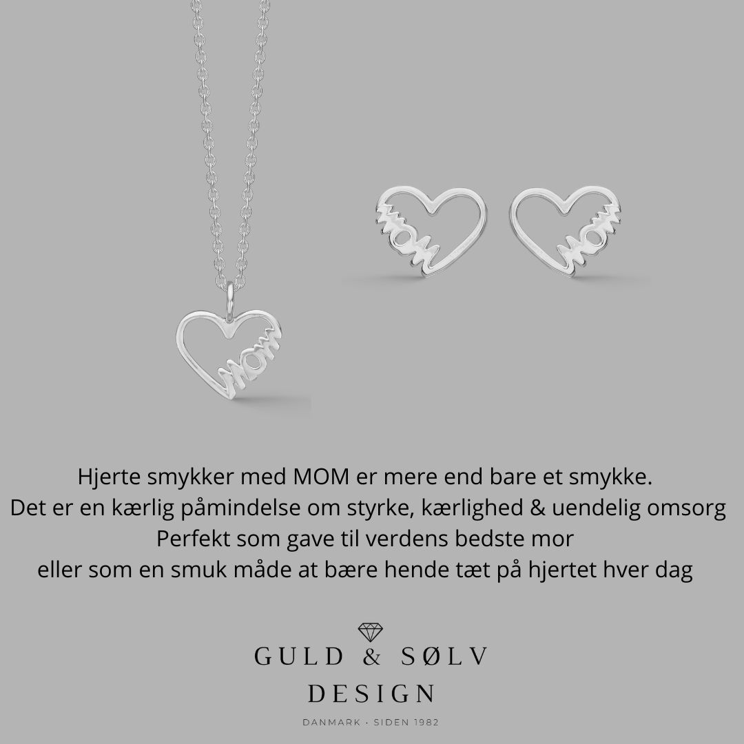 Halskæde med MOM hjerte vedhæng i sølv - 2066/3 - Billede 3
