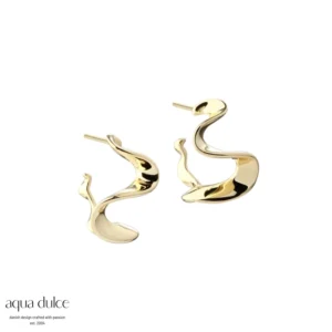 Slim Rhumba Small øreringe forgyldt 18mm - Aqua Dulce 6578