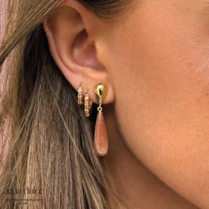 Sunella long drop sunstone øreringe - Aqua Dulce 6456