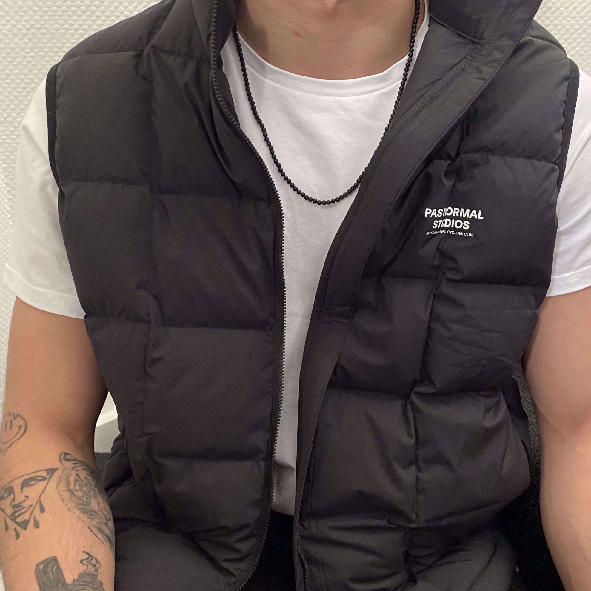 Halskæde til mænd - Sorte agat sten 60cm - 7FN-0009 - Billede 3