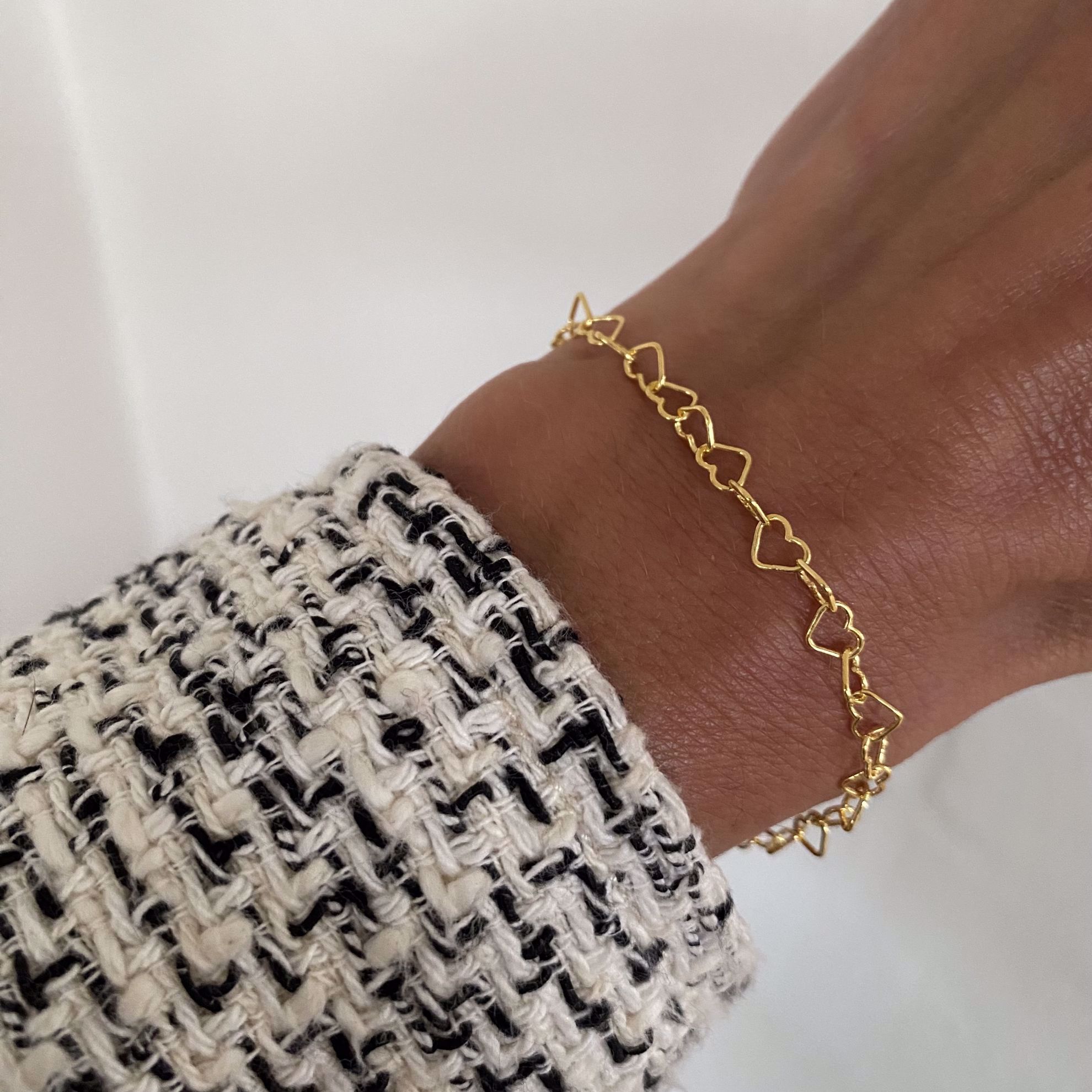 Forgyldt sølv armbånd med hjerter - Guld & Sølv Design 8815/F - Billede 2